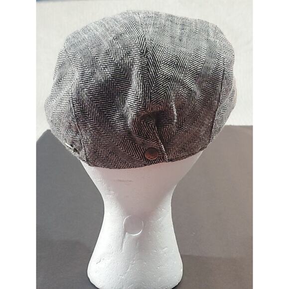 Mr Duck Erigaray Size Large Herringbone Cotton Linen Blend Newsboy Gatsby Cap - Picture 6 of 16